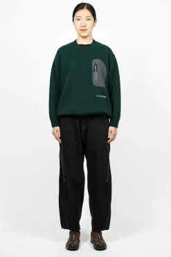 and wander Shetland Wool Jumper Green| Knitwear
