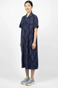 Needles Shirt Dress Floral Navy| Dresses