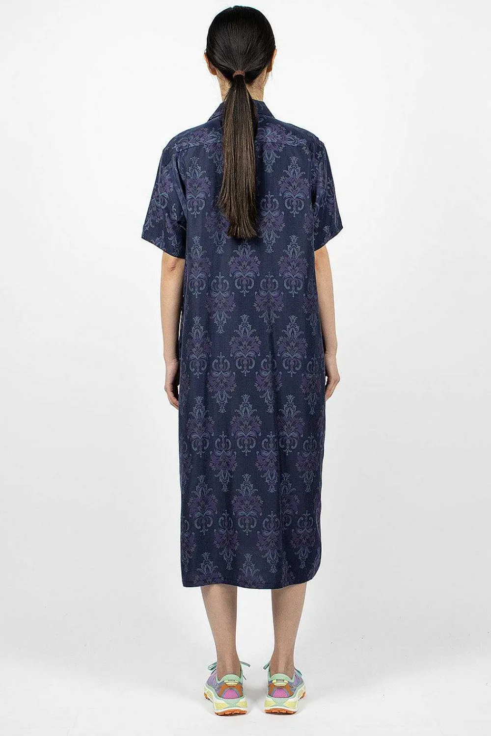 Needles Shirt Dress Floral Navy| Dresses
