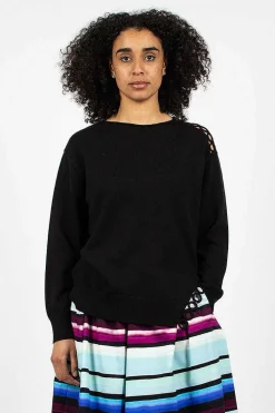 Dries Van Noten Shoulder Detail Jumper Black| Knitwear
