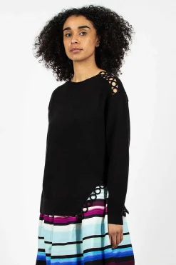 Dries Van Noten Shoulder Detail Jumper Black| Knitwear