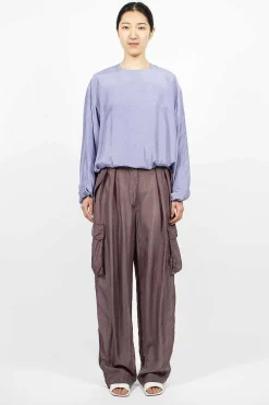 Dries Van Noten Silk Cargo Pants Brown| Trousers