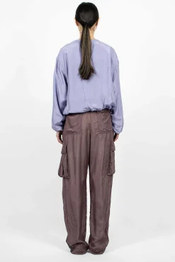 Dries Van Noten Silk Cargo Pants Brown| Trousers
