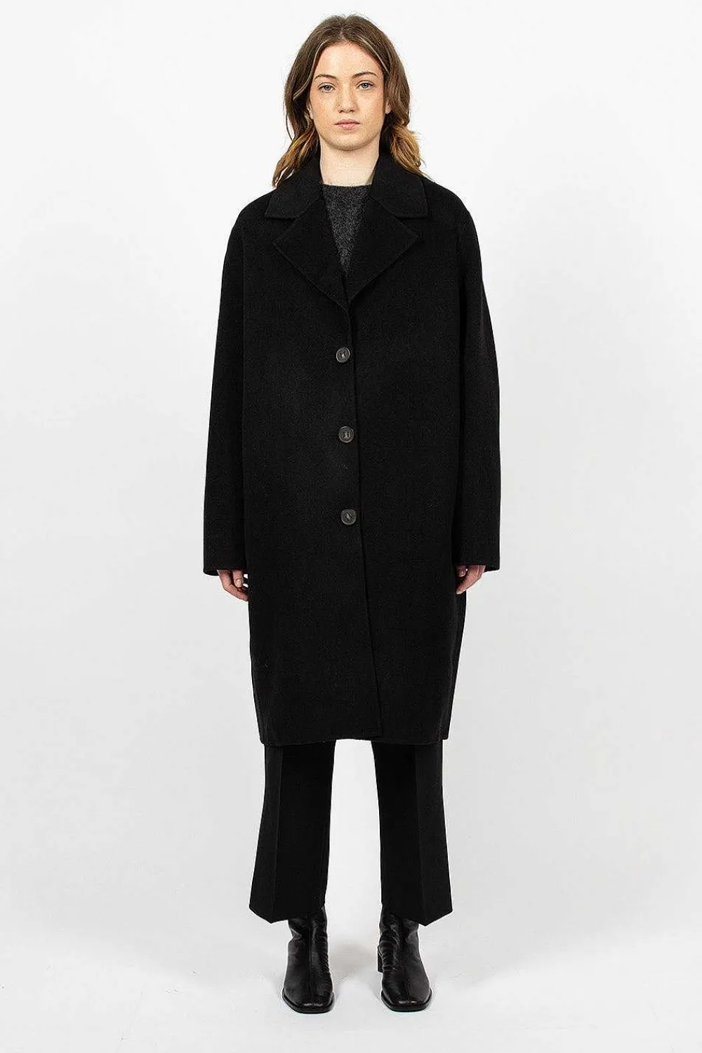 Acne Studios Single Breasted Coat Black| Outerwear