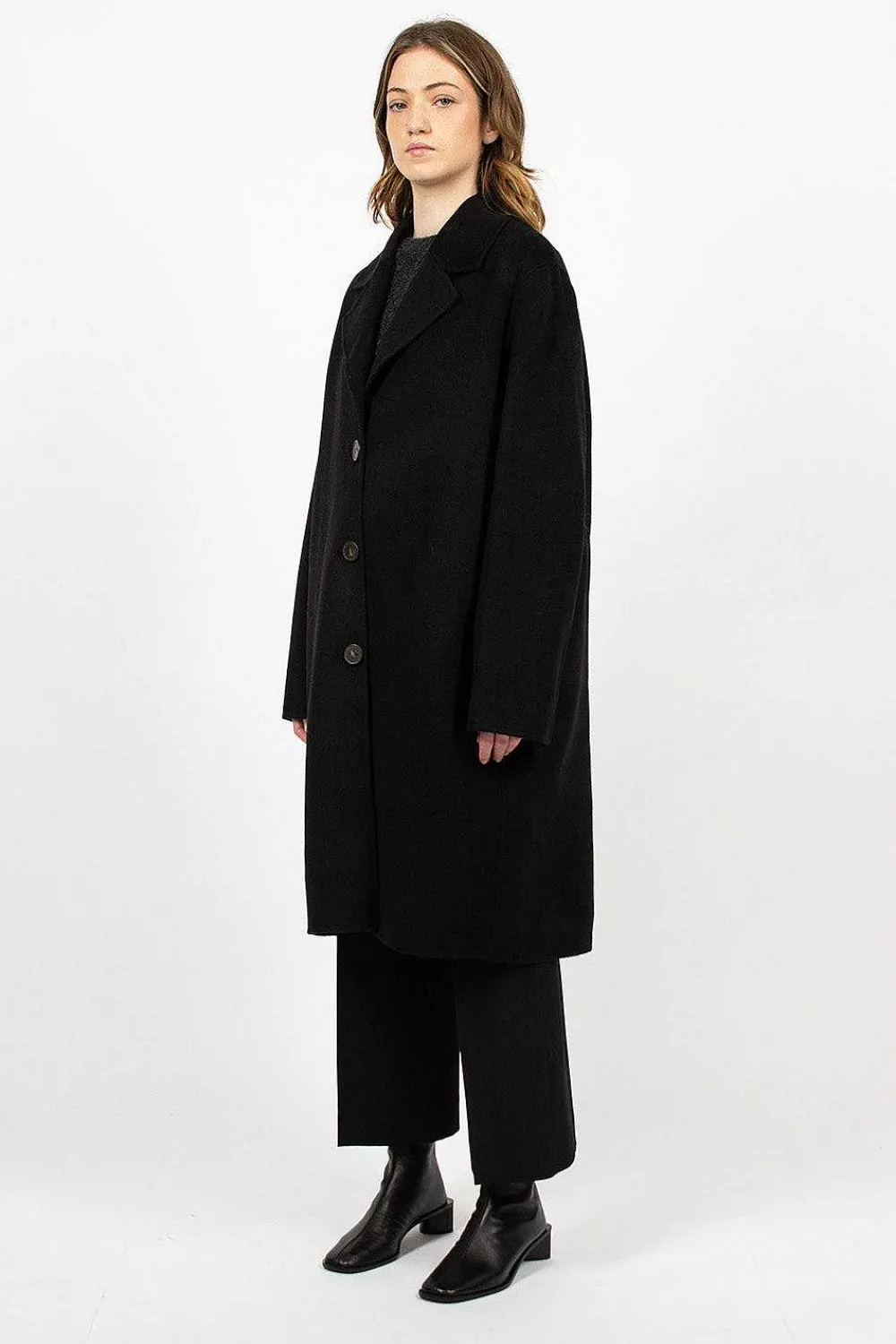 Acne Studios Single Breasted Coat Black| Outerwear