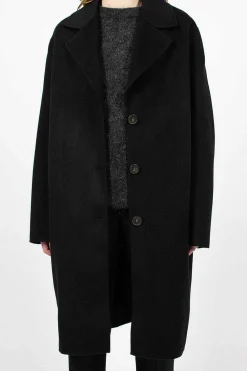 Acne Studios Single Breasted Coat Black| Outerwear