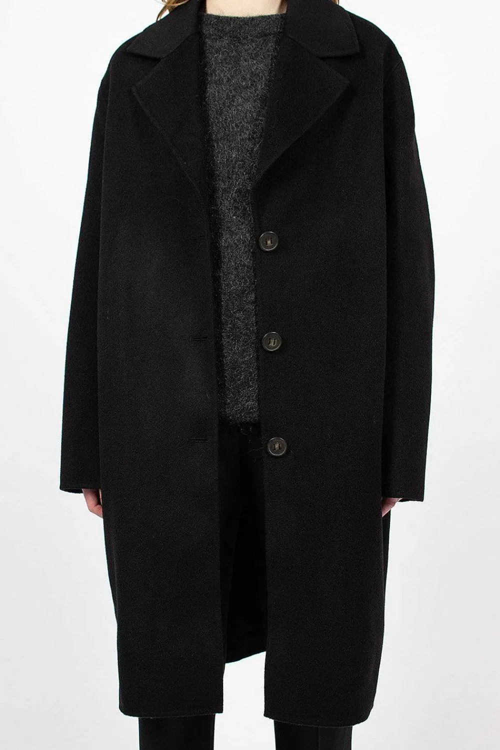 Acne Studios Single Breasted Coat Black| Outerwear