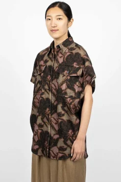 Dries Van Noten Sleeveless Floral Overshirt| Outerwear