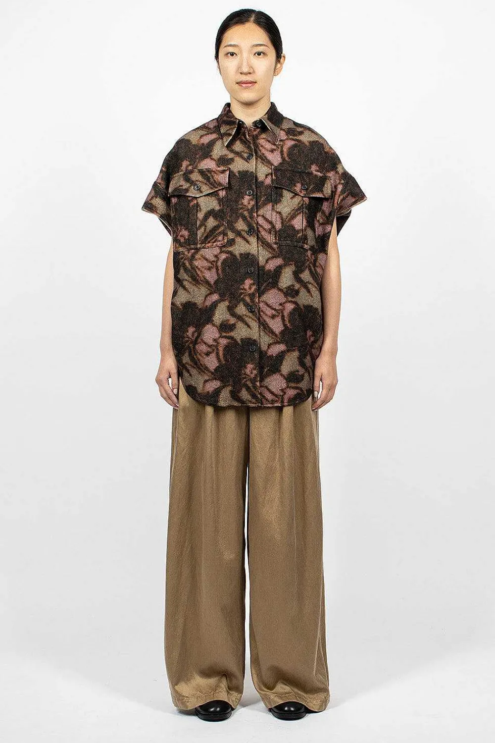 Dries Van Noten Sleeveless Floral Overshirt| Outerwear