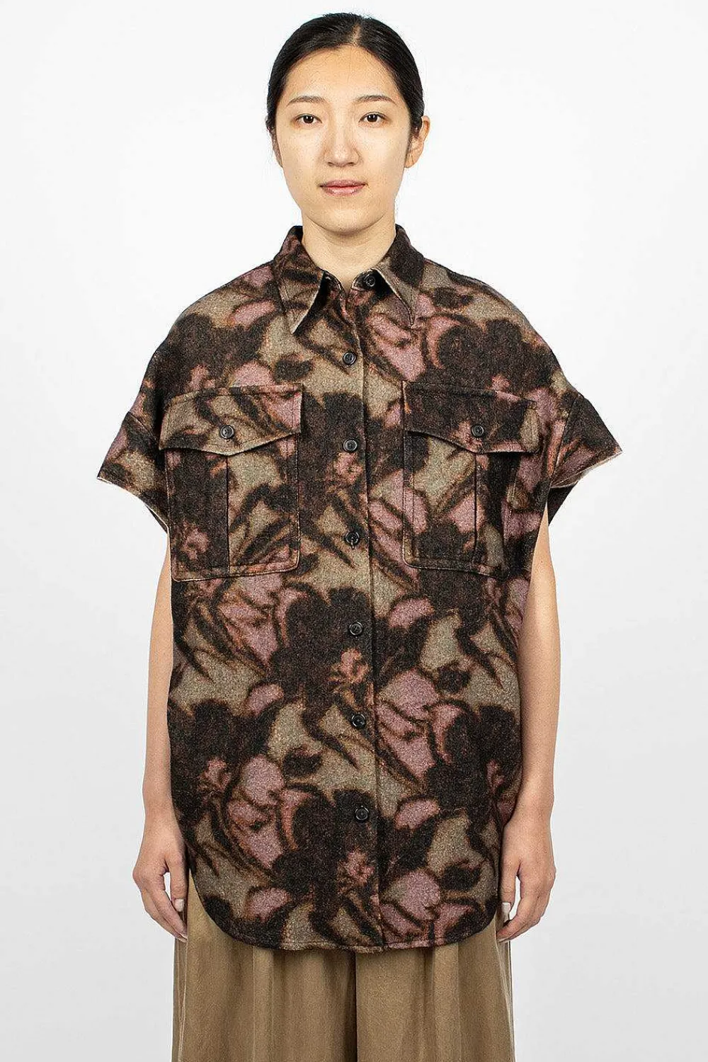 Dries Van Noten Sleeveless Floral Overshirt| Outerwear