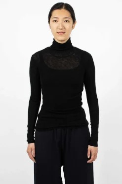 6397 Slim Rib Turtleneck Black| Knitwear