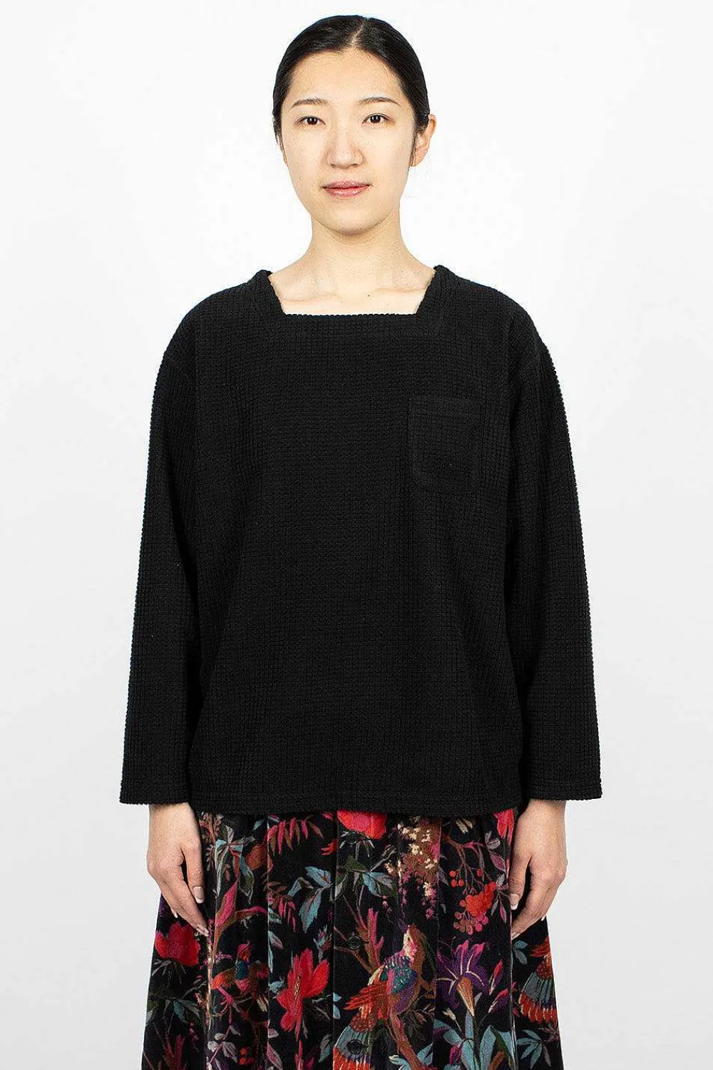 Engineered Garments FWK Square Neck Shirt Black| Tops