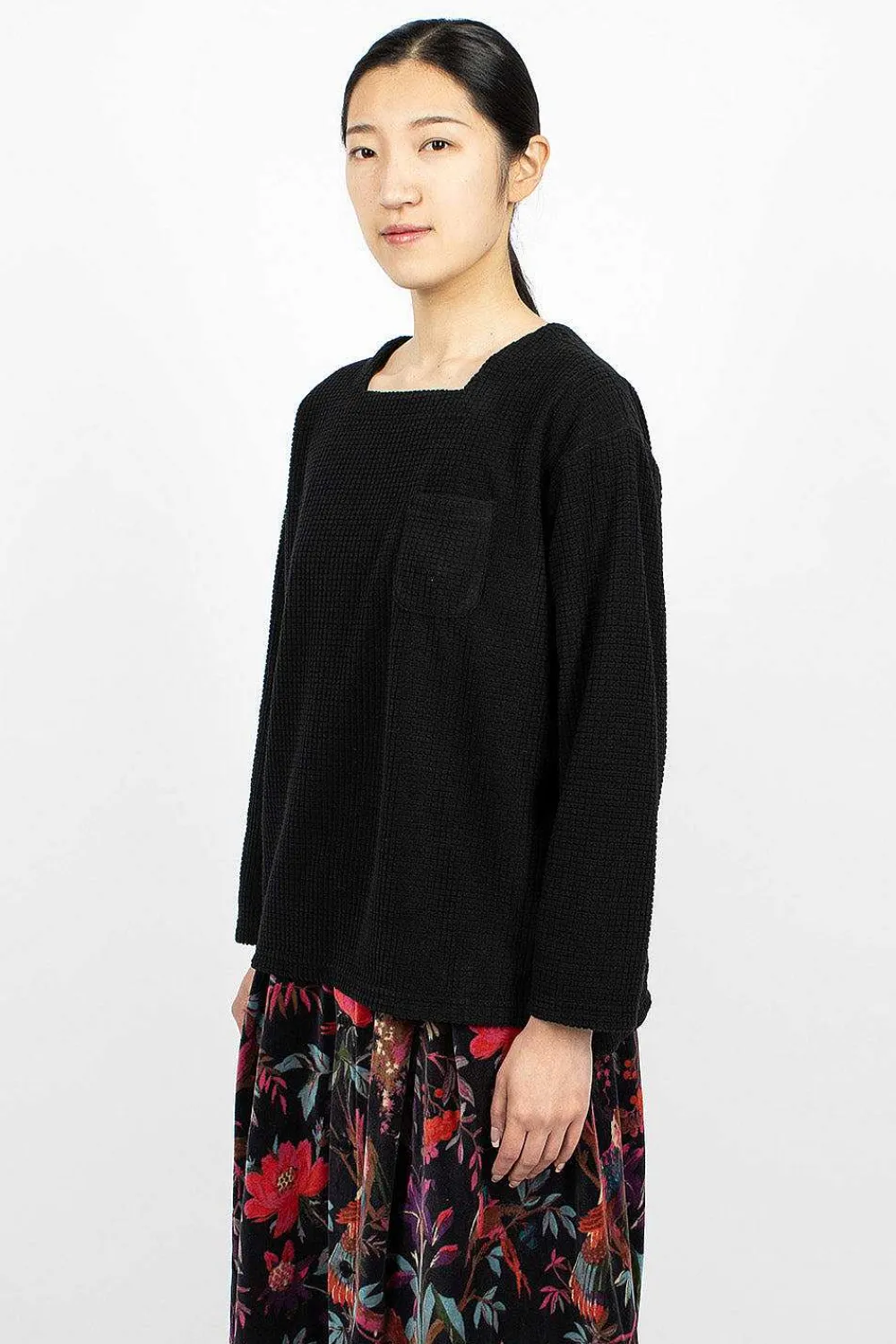 Engineered Garments FWK Square Neck Shirt Black| Tops