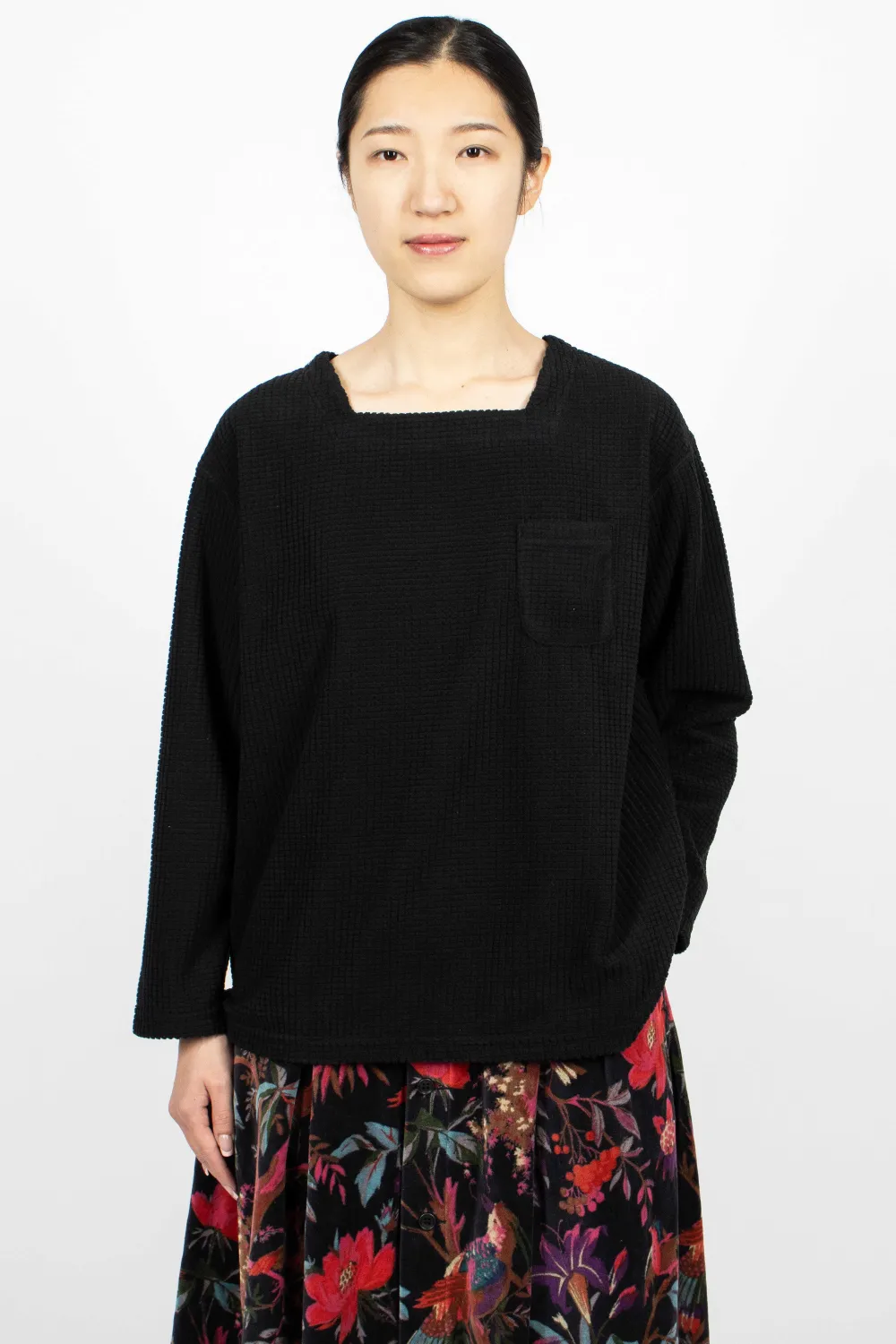 Engineered Garments FWK Square Neck Shirt Black| Tops