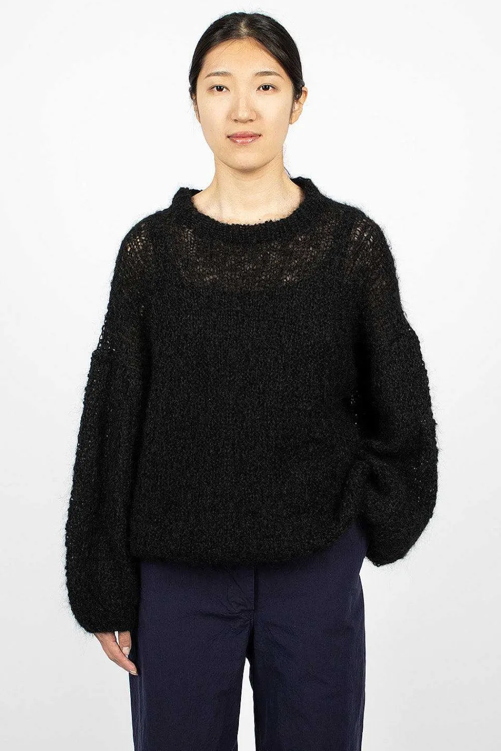 Casey Casey Stitch Crewneck Black| Tops