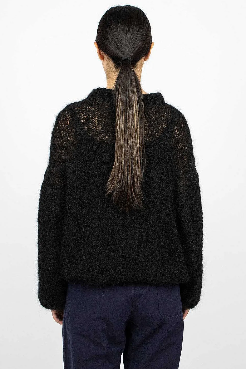 Casey Casey Stitch Crewneck Black| Tops