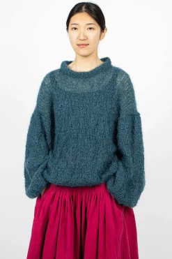 Casey Casey Stitch Crewneck Teal| Tops