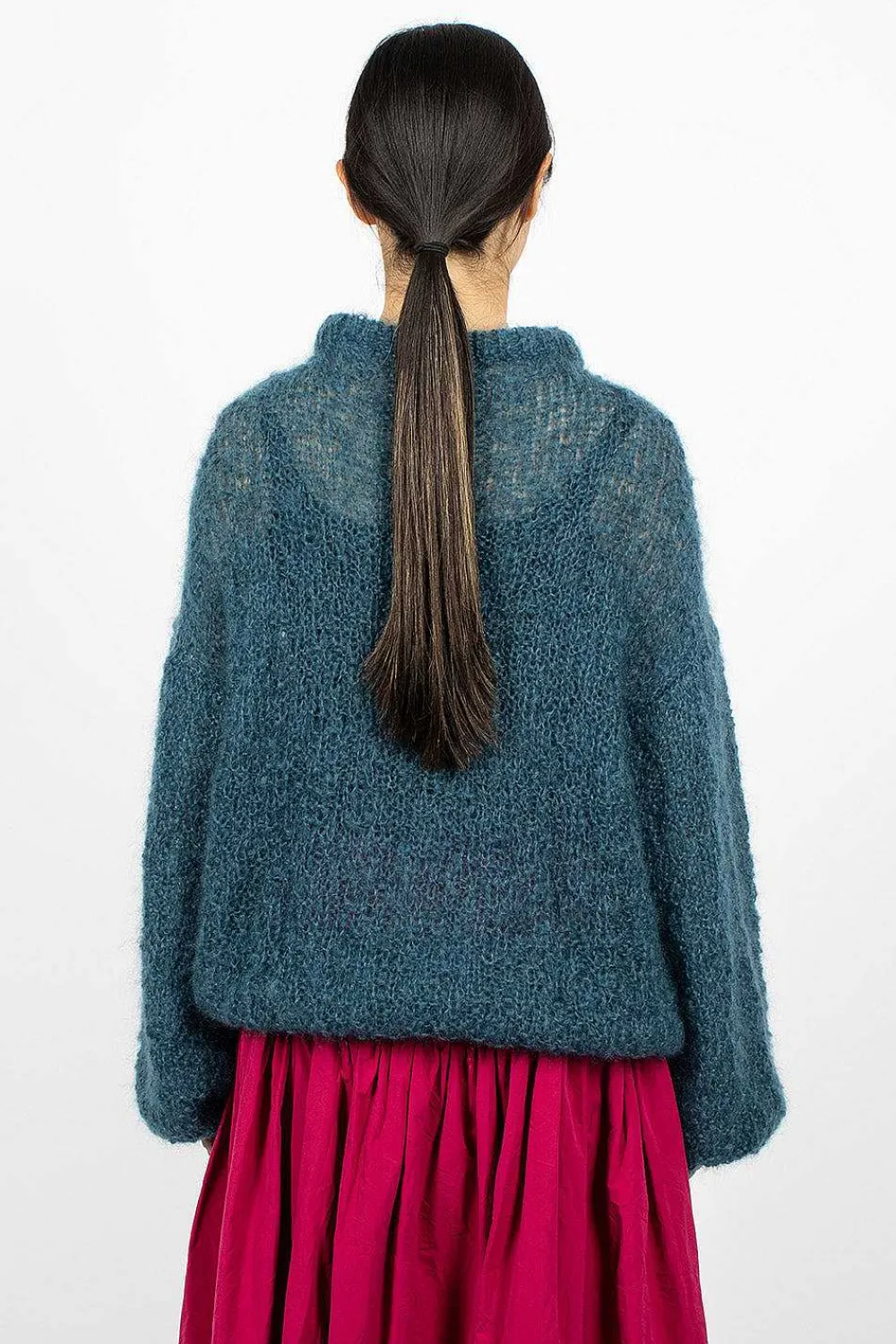 Casey Casey Stitch Crewneck Teal| Tops