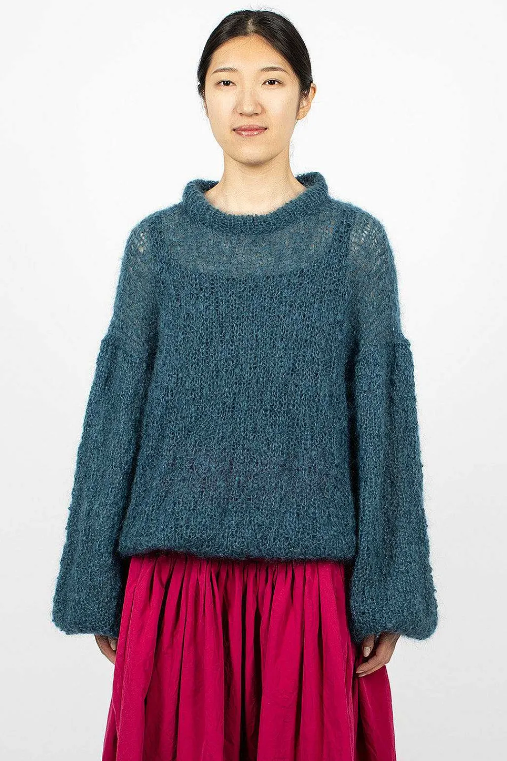 Casey Casey Stitch Crewneck Teal| Tops