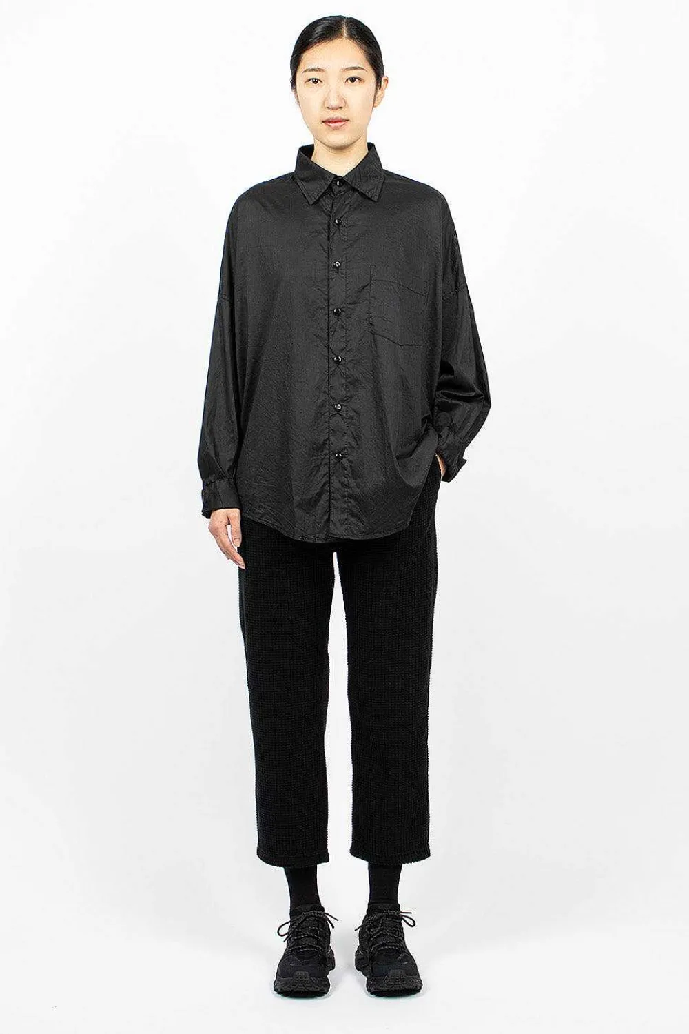Engineered Garments FWK Stk Waffle Pant Black| Trousers