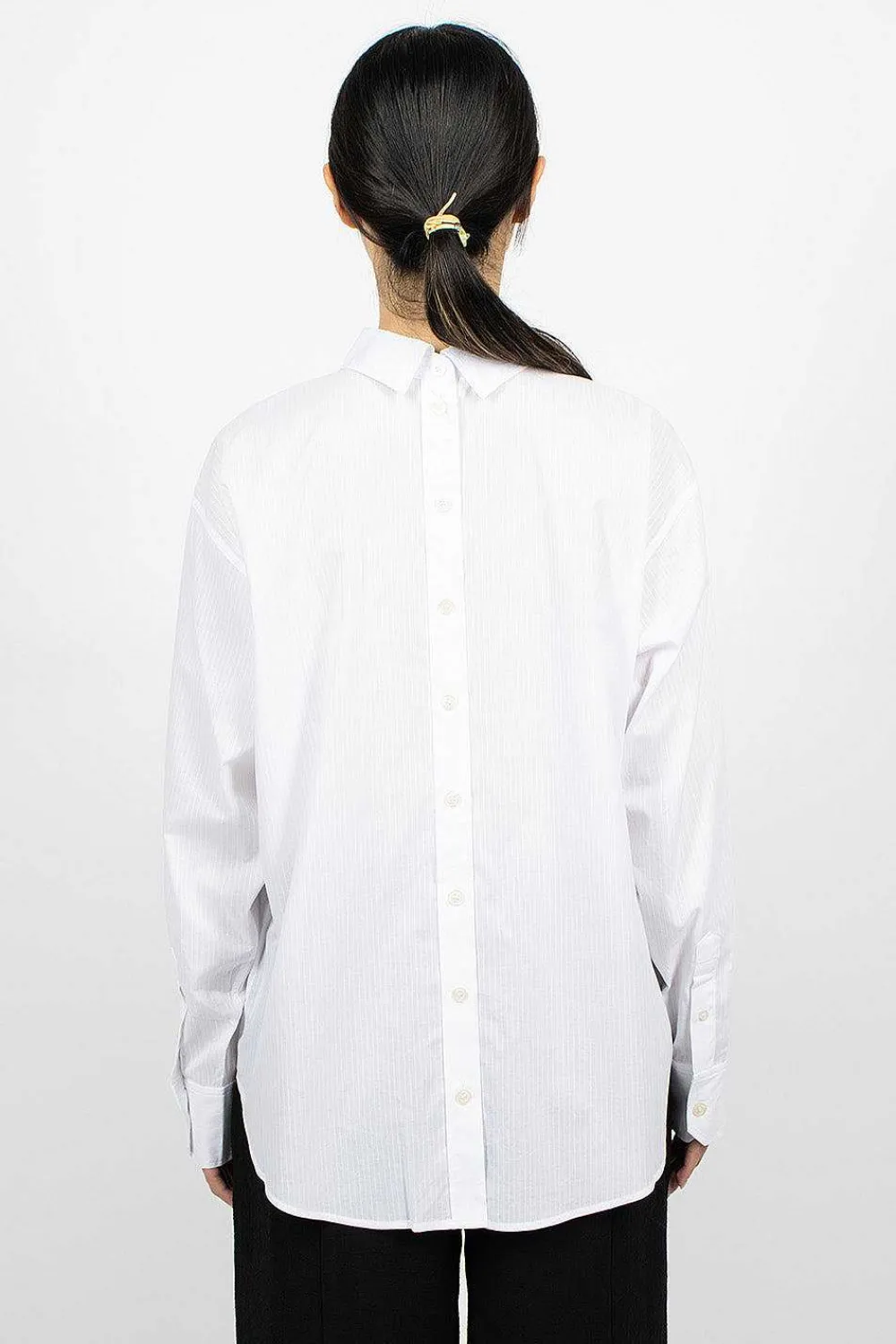 Acne Studios Striped Button-Up Shirt White| Shirts
