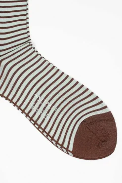 Antipast Striped High Sock Brown/Mint| Tights & Socks