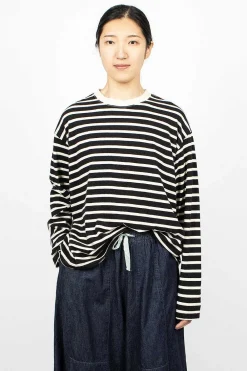 Ichi Antiquités Striped Pullover Black| Tops