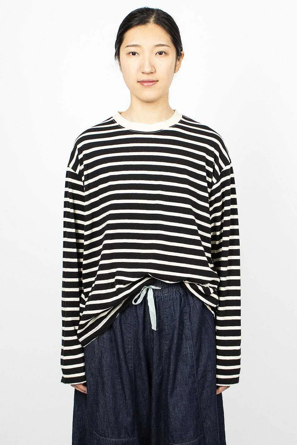 Ichi Antiquités Striped Pullover Black| Tops