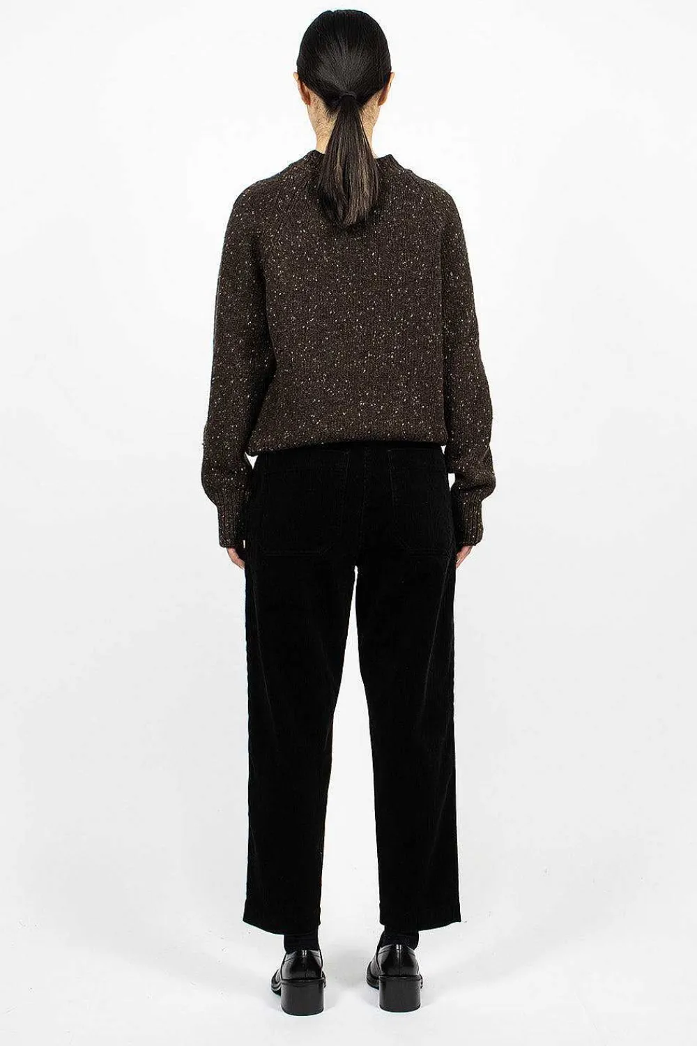 Margaret Howell Tab Waist Tapered Trouser Black| Trousers