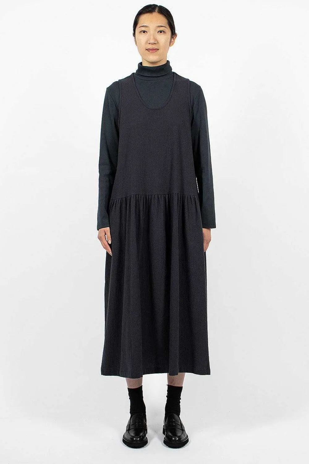 Black Crane Tank Dress Dark Navy| Dresses