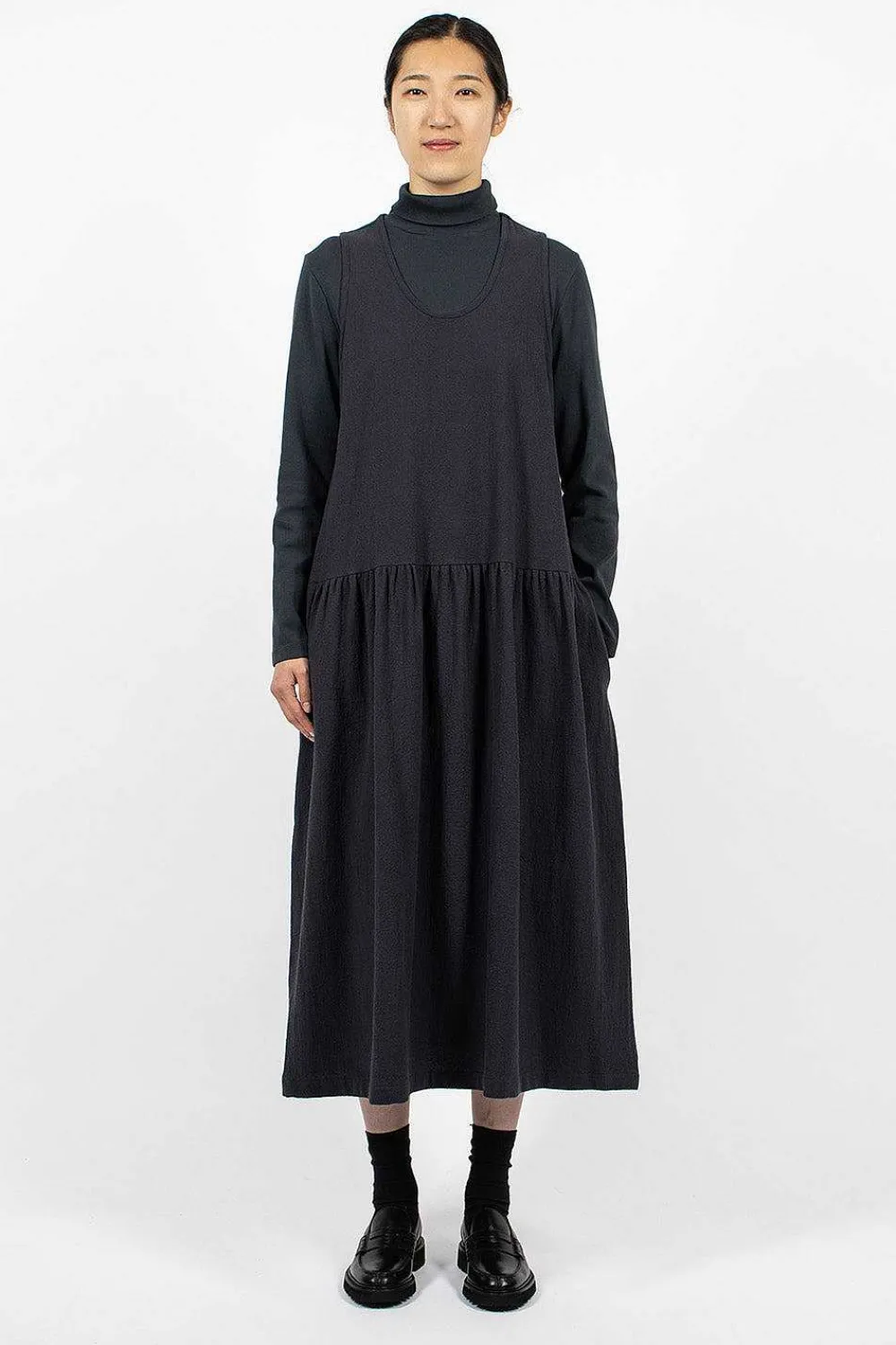 Black Crane Tank Dress Dark Navy| Dresses