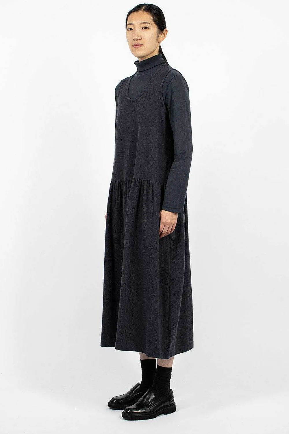 Black Crane Tank Dress Dark Navy| Dresses