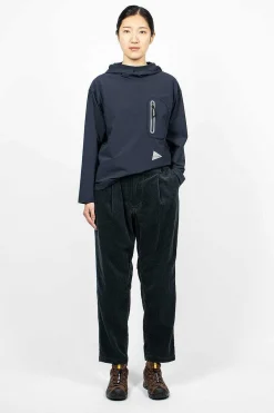 and wander Tapered Corduroy Trouser Blue Green| Trousers