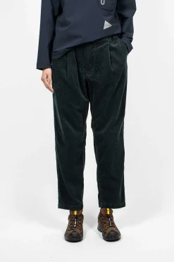 and wander Tapered Corduroy Trouser Blue Green| Trousers