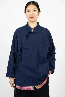 Engineered Garments FWK Tibet Shirt Cotton Voile Navy| Shirts