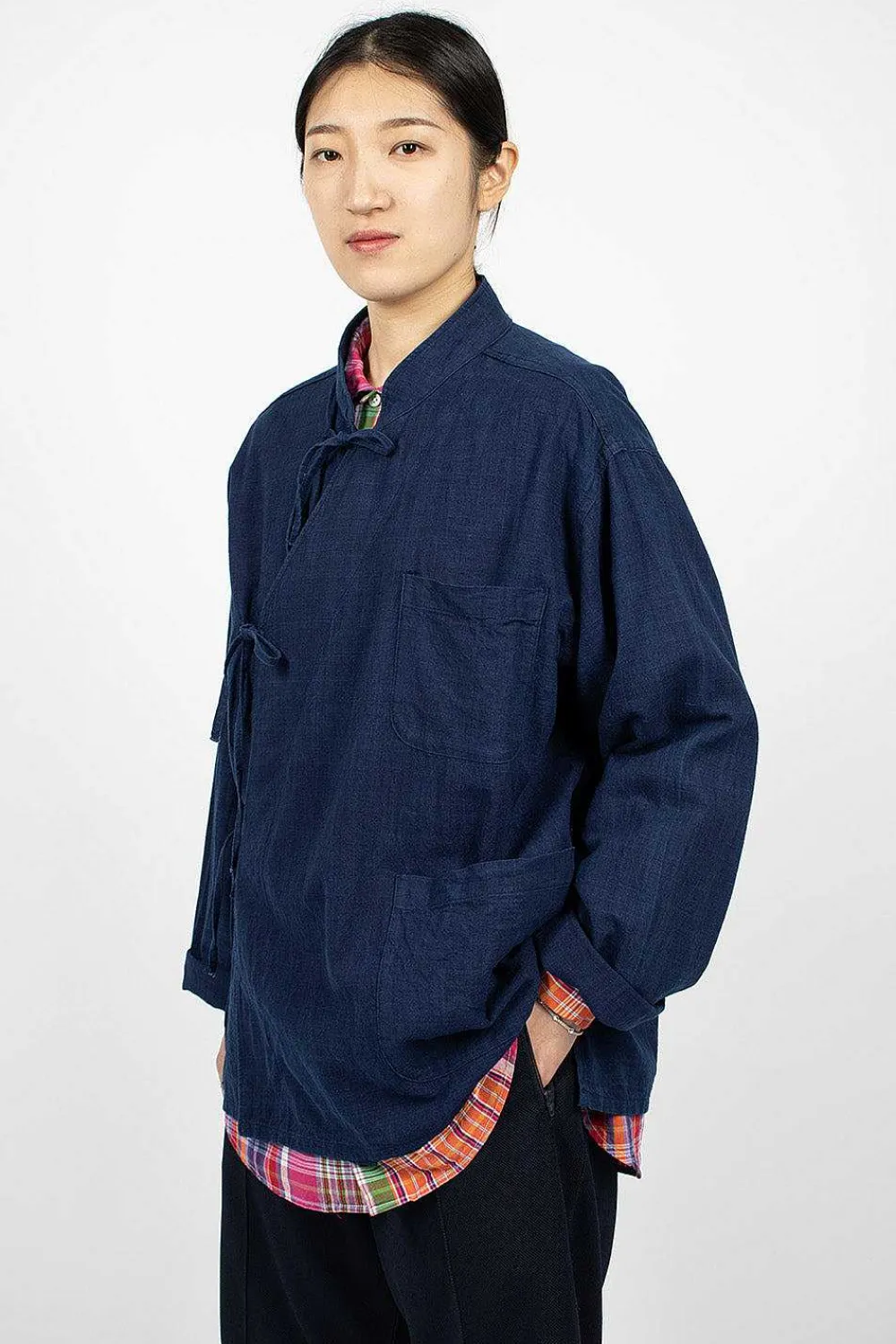Engineered Garments FWK Tibet Shirt Cotton Voile Navy| Shirts