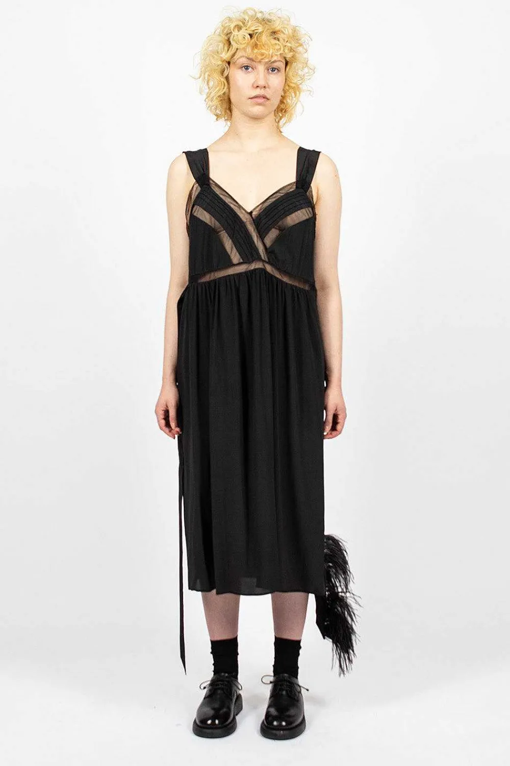 Simone Rocha Tie Slip Dress Black| Dresses