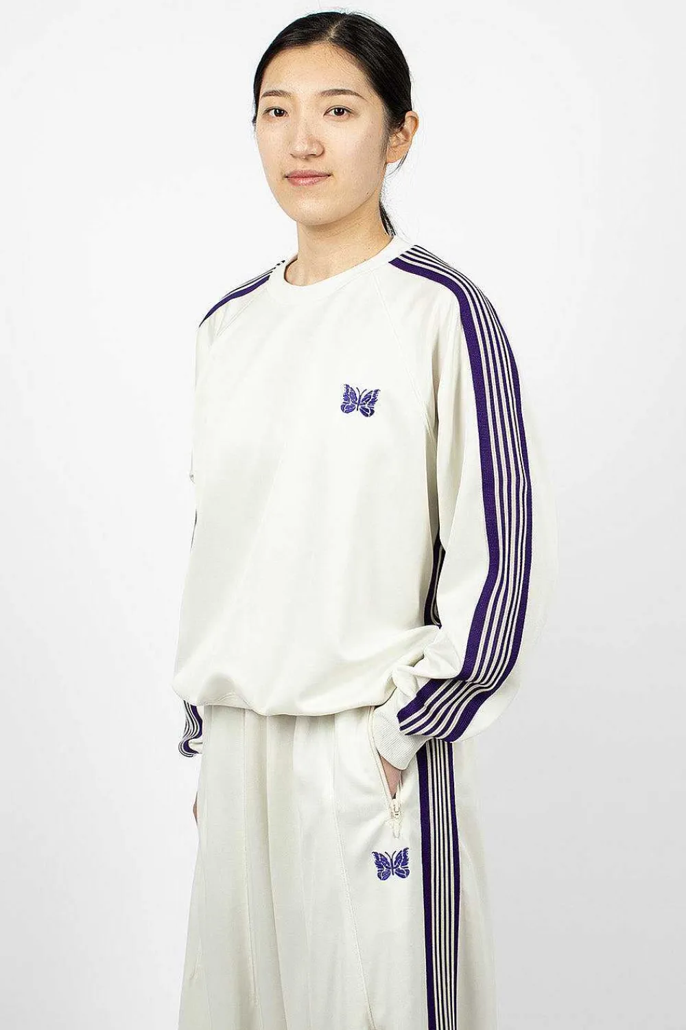 Needles Track Sweatshirt Ice| Tops
