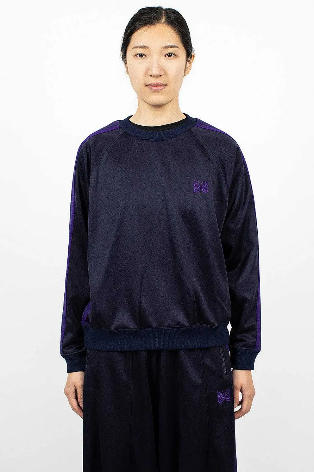 Needles Track Sweatshirt Navy| Tops