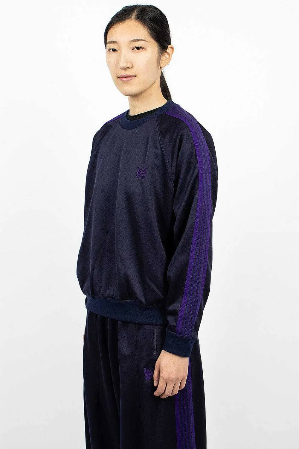 Needles Track Sweatshirt Navy| Tops