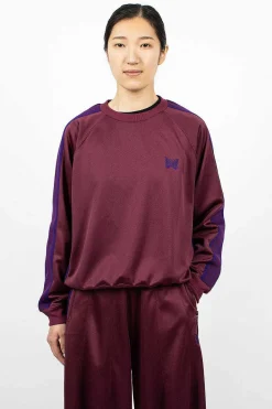 Needles Track Sweatshirt Wine| Tops