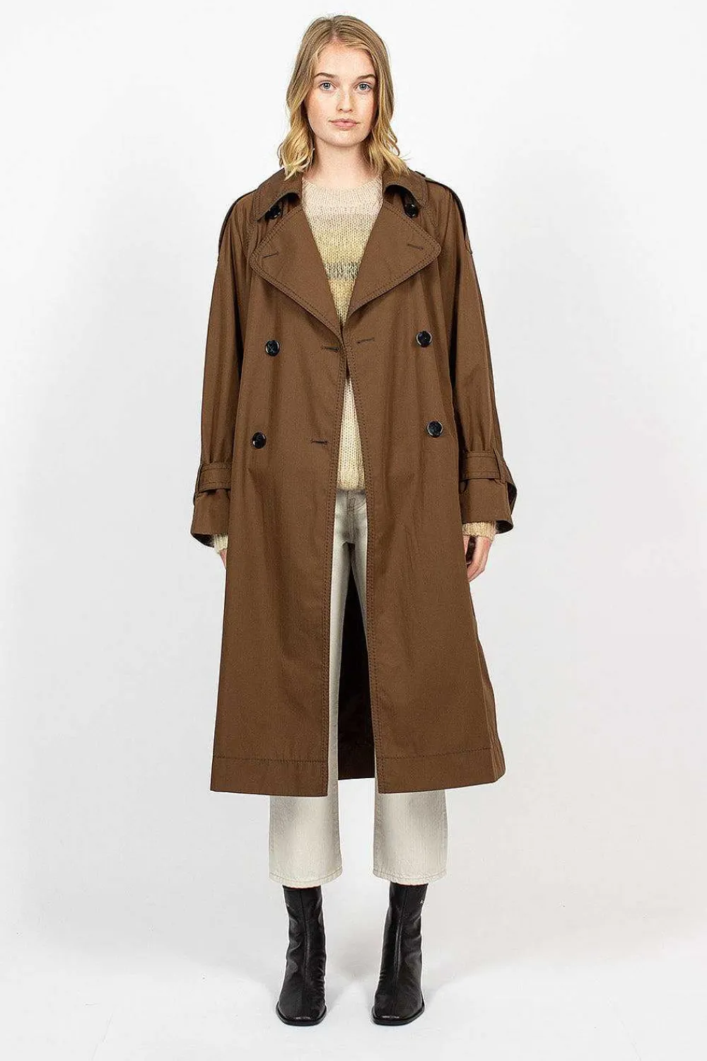 Acne Studios Trench Coat Coffee Brown| Outerwear