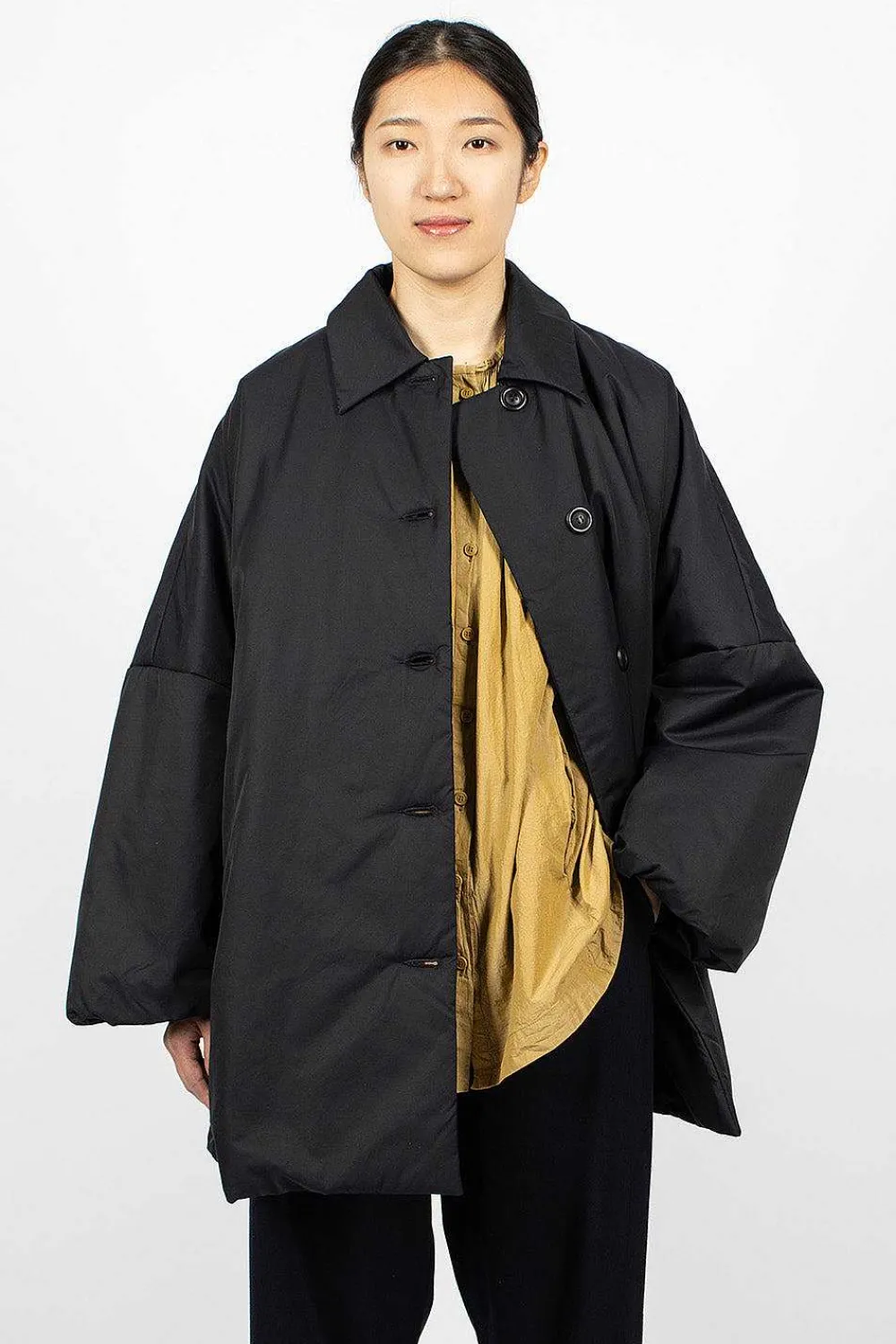 Casey Casey Triangle Coat Navy| Outerwear
