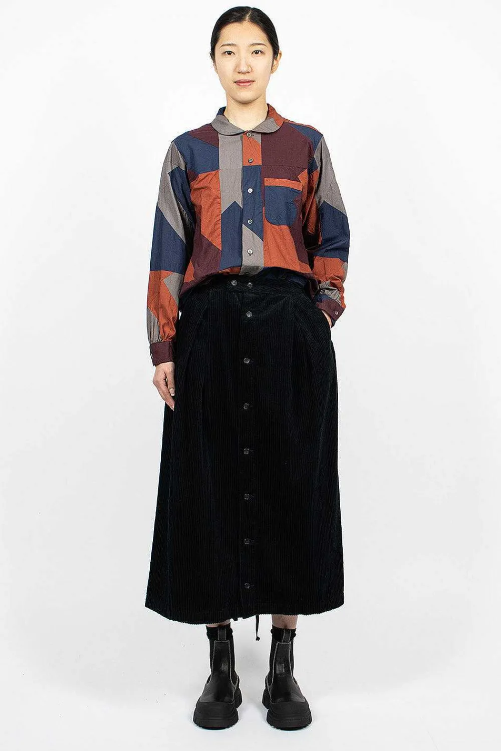 Engineered Garments FWK Tuck Skirt Dark Navy| Skirts