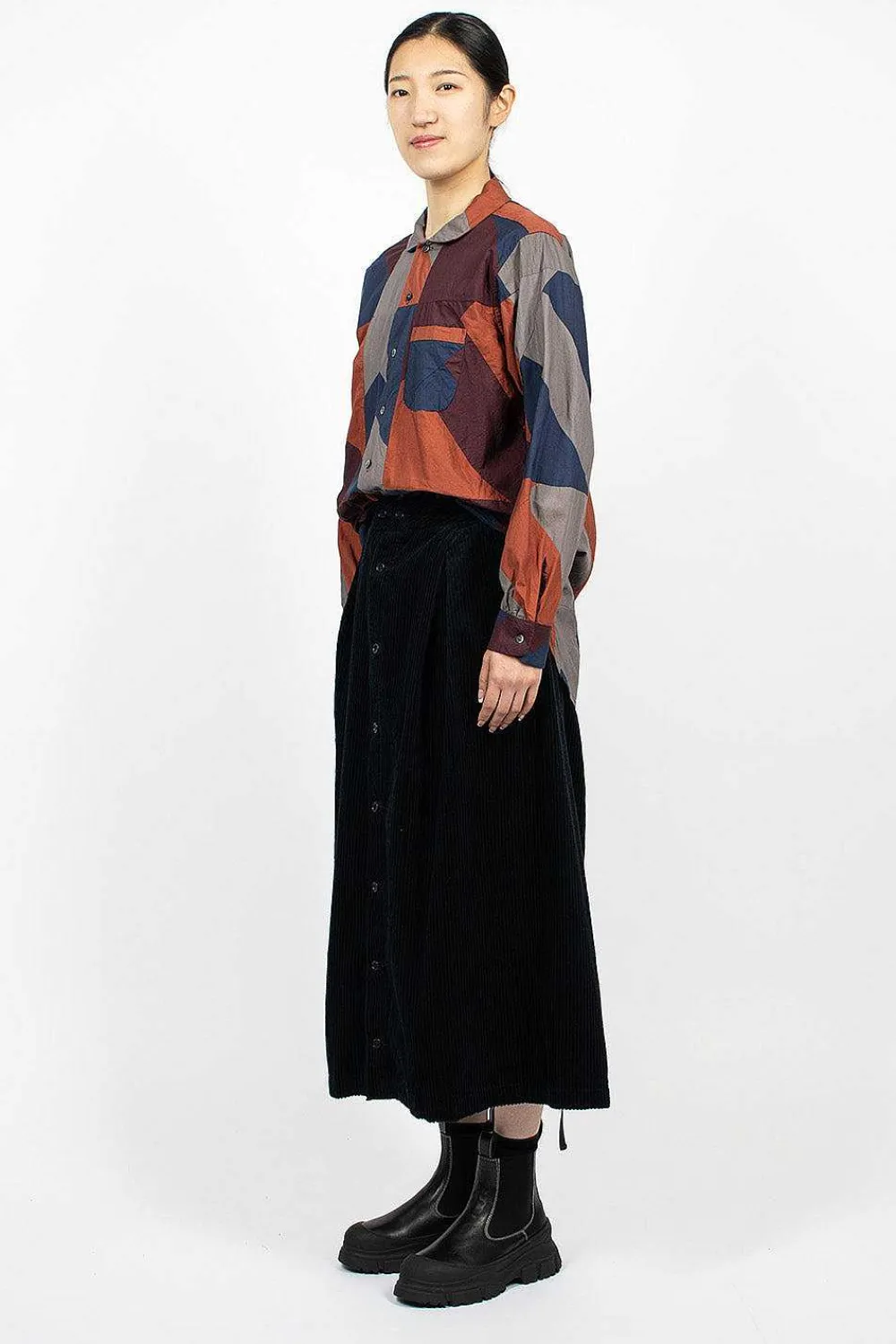 Engineered Garments FWK Tuck Skirt Dark Navy| Skirts