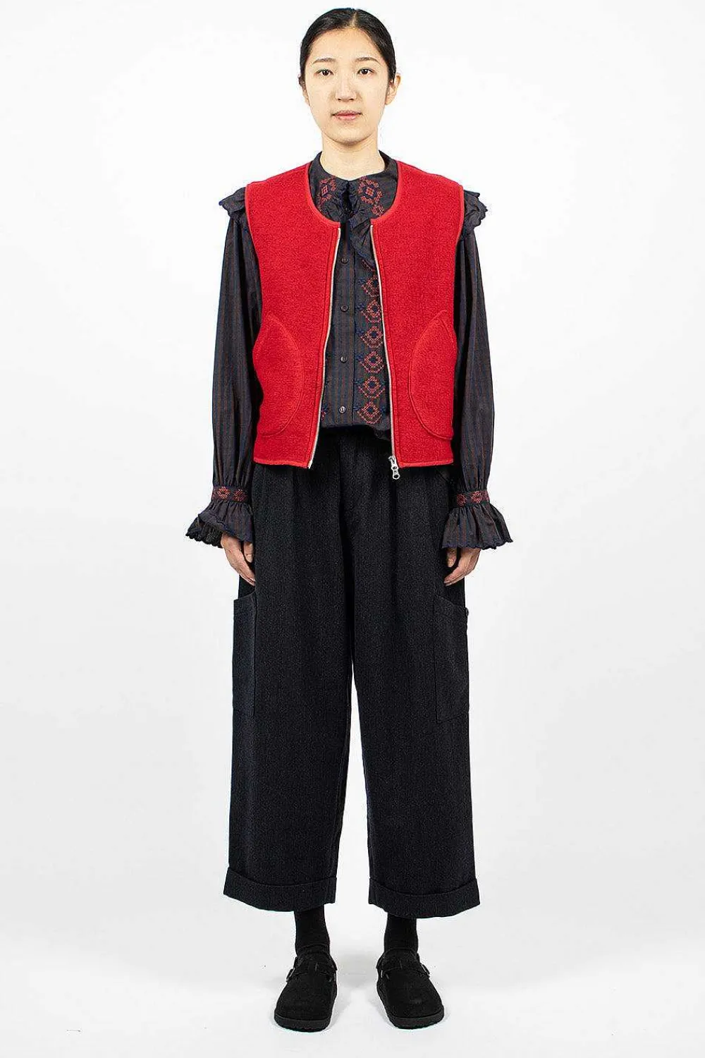 YMC Utah Waistcoat Red| Outerwear