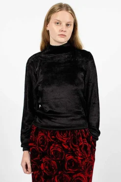 Dries Van Noten Velvet Effect Jumper Black| Knitwear