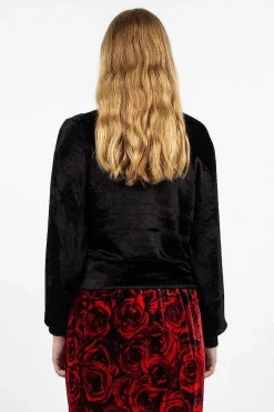 Dries Van Noten Velvet Effect Jumper Black| Knitwear