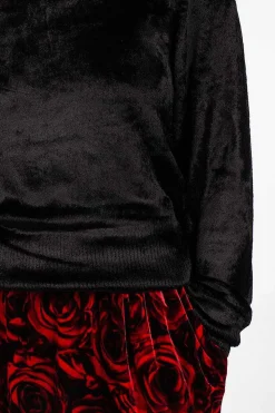 Dries Van Noten Velvet Effect Jumper Black| Knitwear