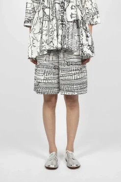Daniela Gregis Village Print Bermuda Black/White| Trousers